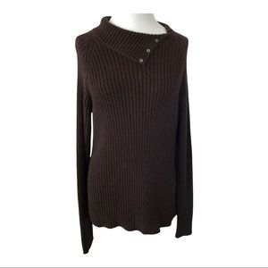 LAND'S END LONG BROWN SWEATER SIZE LARGE